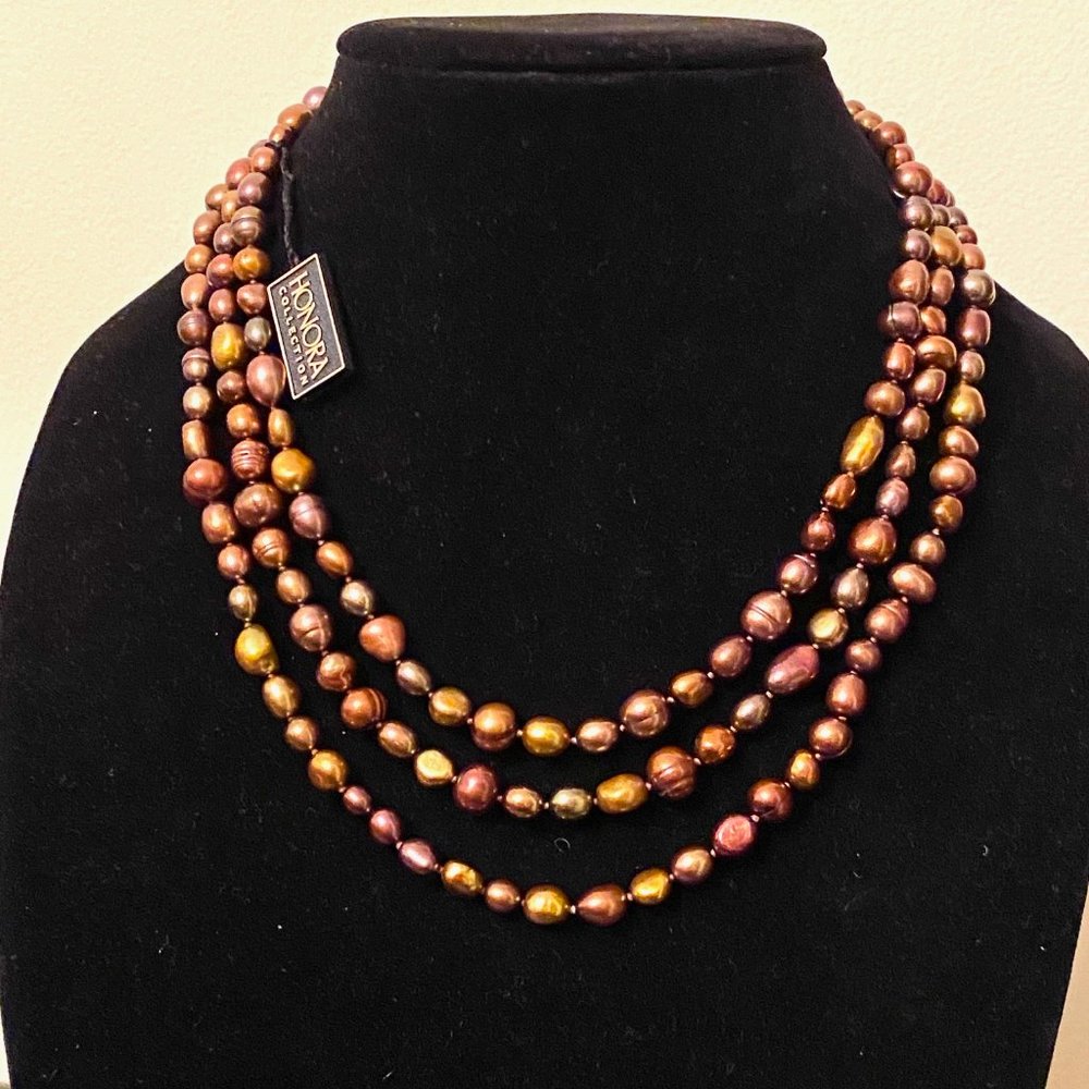 36" Honora Rich Brown Cultured Pearl Necklace, NWT - Picture 8 of 11